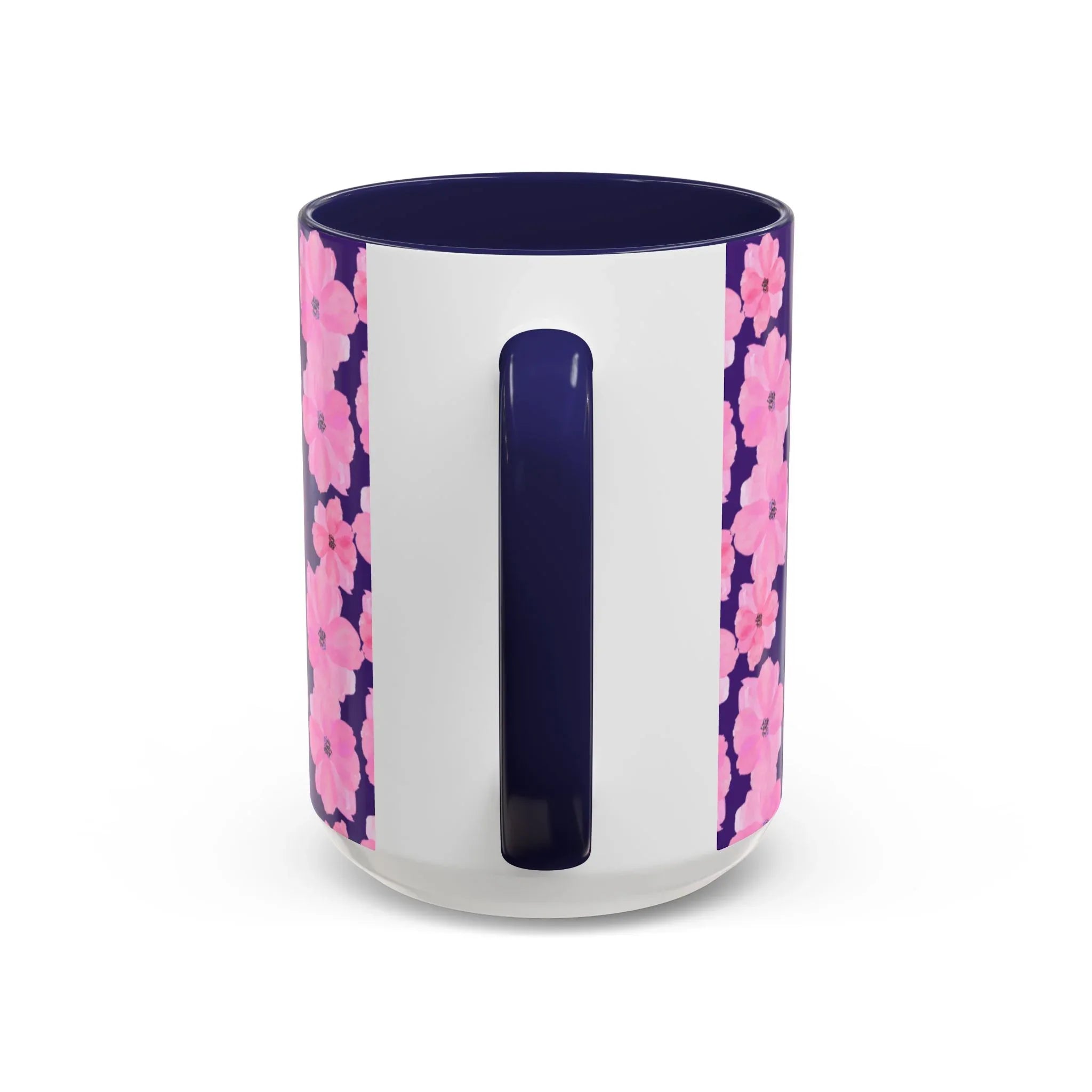 Chic Floral Coffee Mug - Pink Blossoms on Dark Background - RizQ Life 