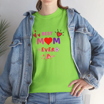 Best Mom Ever Mother’s Day T-Shirt - Aesthetic Heart & Bow Graphic Tee
