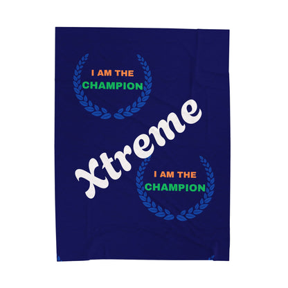 Champion Velveteen Plush Blanket - Cozy, Motivational Gift for Sports Lovers, Home Decor, Couch Throw, Perfect for Celebrations