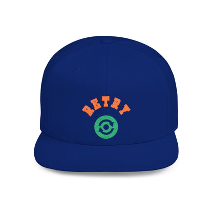 Retry Vintage Flat Bill Snapback Cap – Adjustable streetwear hat for men & women. Ideal gift for casual fashion, festivals, and urban style.