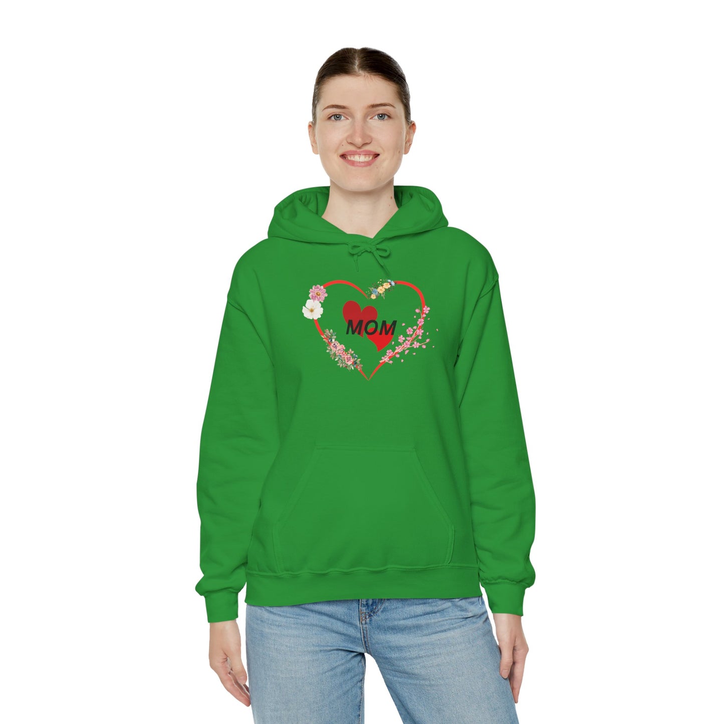 Mom Love Hoodie - Floral Heart Design - Perfect Gift for Mother's Day