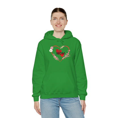 Mom Love Hoodie - Floral Heart Design - Perfect Gift for Mother's Day