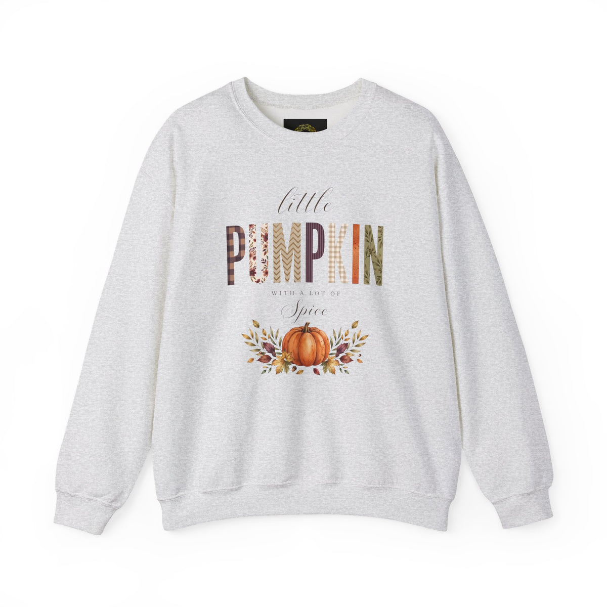 Little Pumpkin With A Little Spice" Sweatshirt – Cozy Fall Plaid & Watercolor Pumpkin Crewneck