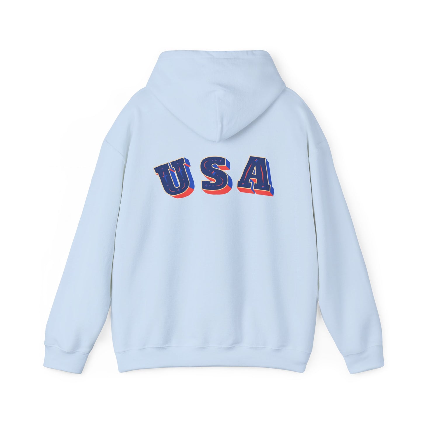 Men's Patriotic Hoodie - Double American Flag Graphic