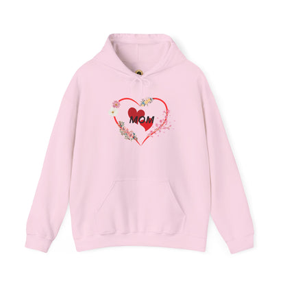 Mom Love Hoodie - Floral Heart Design - Perfect Gift for Mother's Day