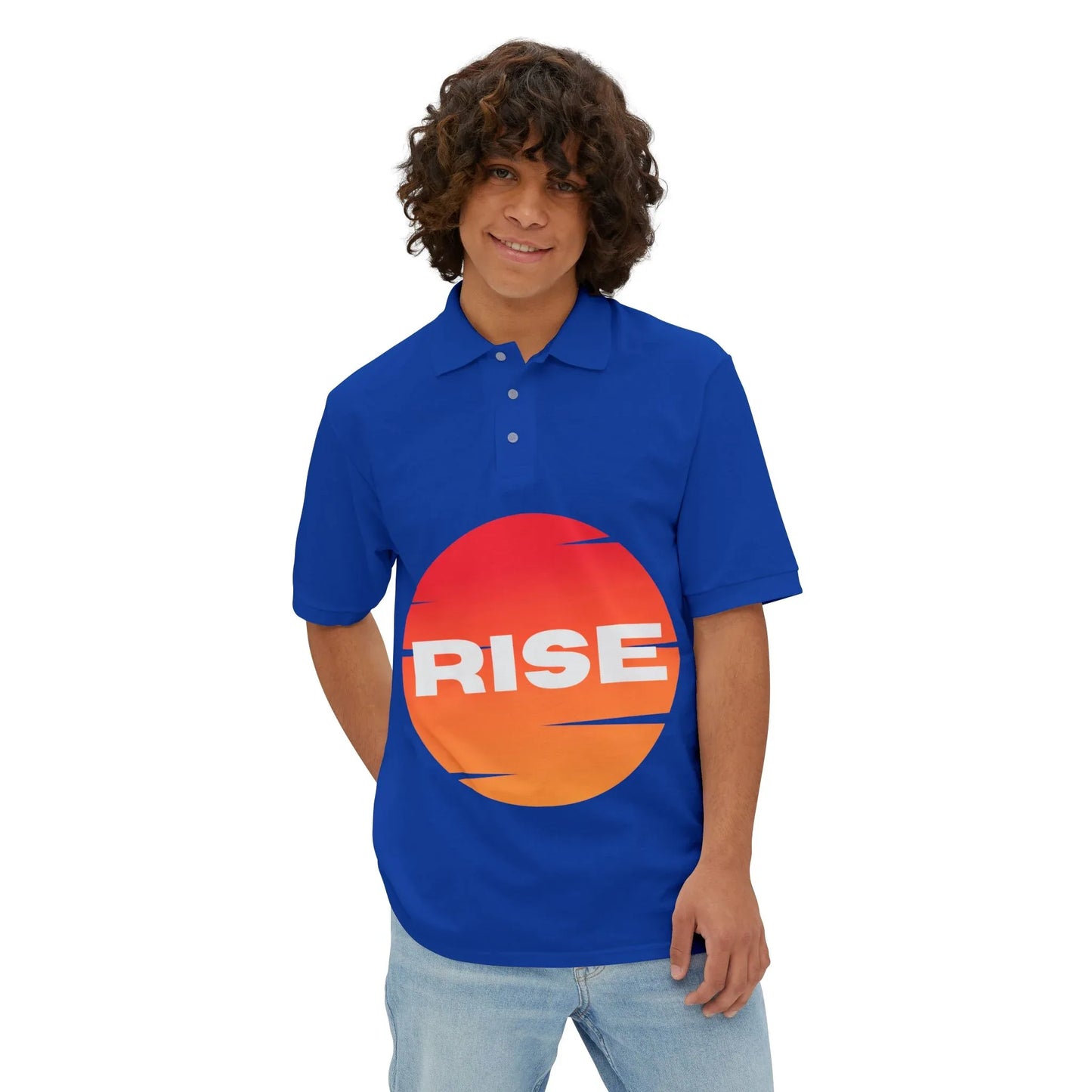Men's Polo - RISE Graphic Tee for Motivation and Everyday Style - RizQ Life 