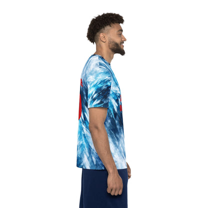 Custom Blue Tie-Dye Team Jersey — Personalized Name & Number Sports Shirt