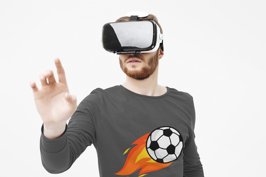 Flaming Soccer Ball Long Sleeve Tee - Sports Lovers Shirt