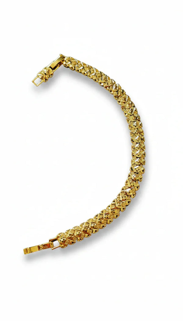 24K Glow Diamond-Pattern Bracelet