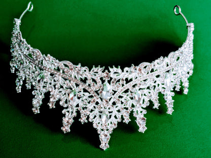 High End Luxury Crown Necklace Earrings set For Bride, Weeding Dress Jewelry, Weeding Necklace, Weeding Jewelry High End Grand