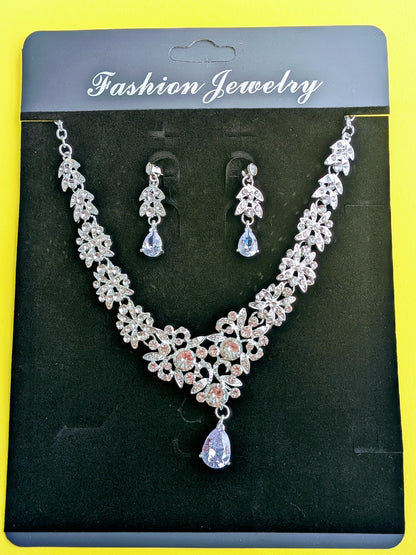 High End Luxury Crown Necklace Earrings set For Bride, Weeding Dress Jewelry, Weeding Necklace, Weeding Jewelry High End Grand