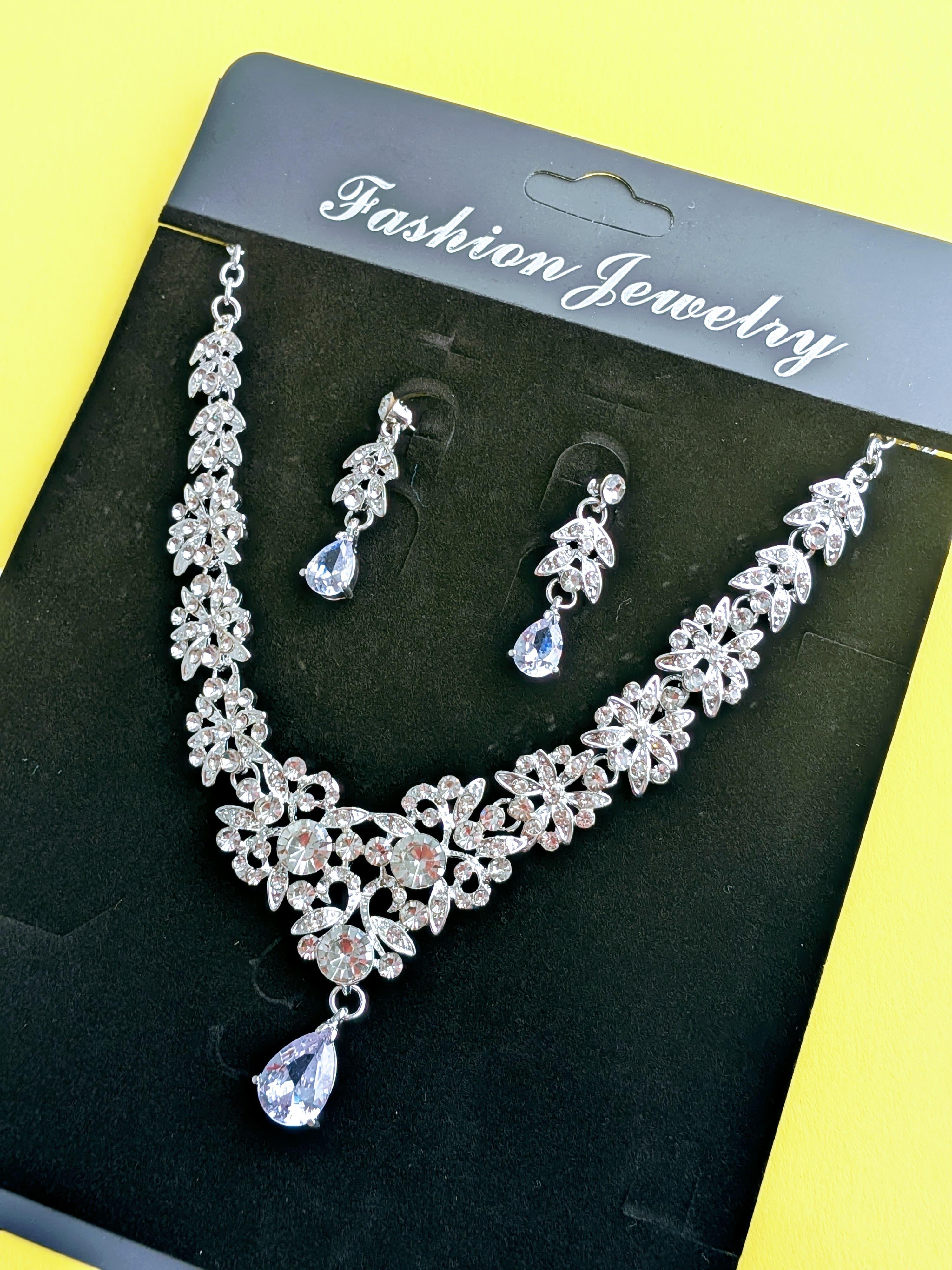 High End Luxury Crown Necklace Earrings set For Bride, Weeding Dress Jewelry, Weeding Necklace, Weeding Jewelry High End Grand - RizQ Life 