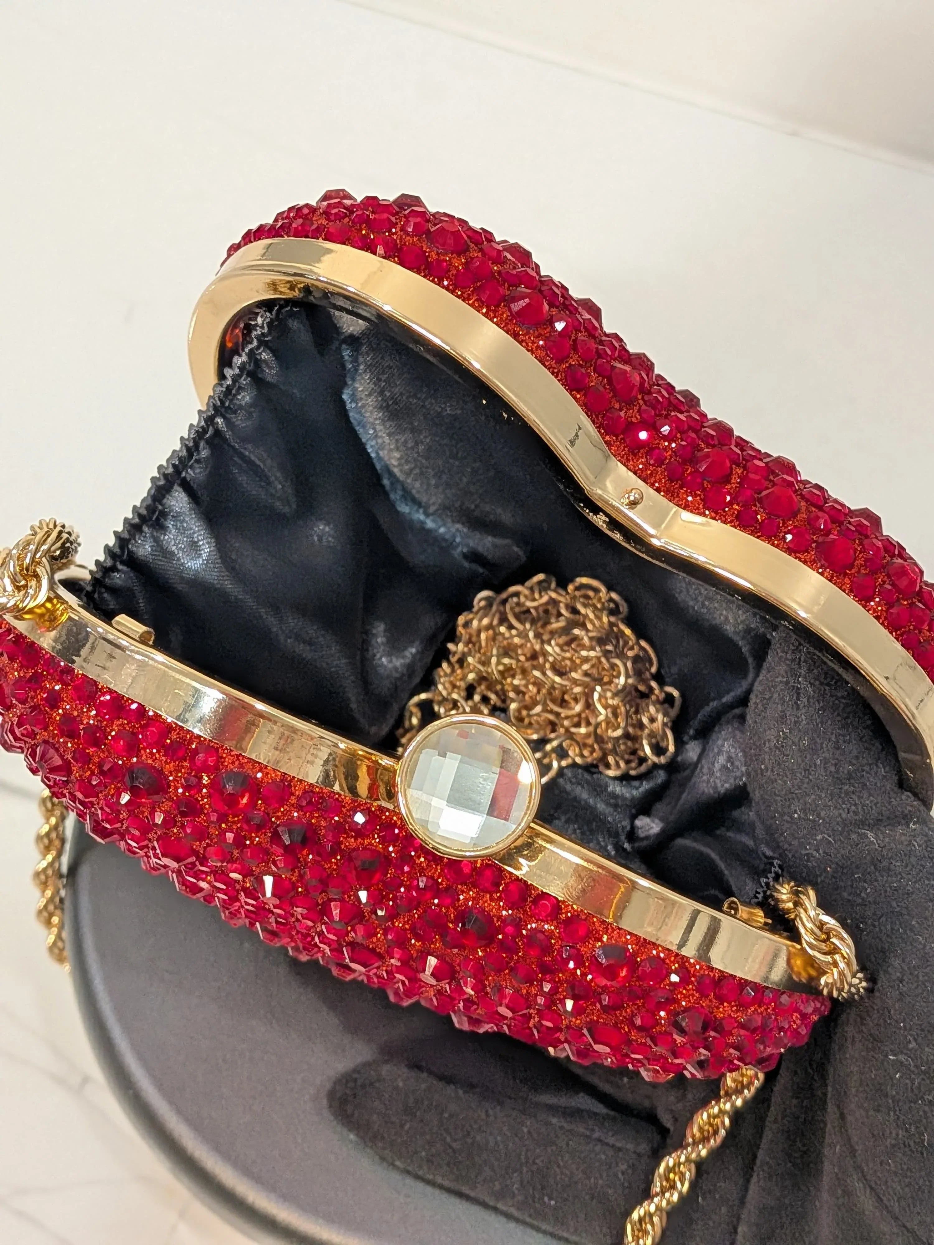 Rhinestone Crystal Clutch Bag, Luxury Bridal Evening Purse with Chain, Elegant Wedding & Formal Party Handbag - RizQ Life 