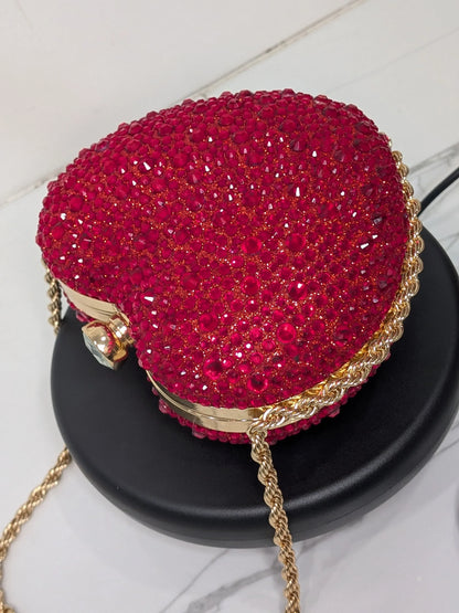 Rhinestone Crystal Clutch Bag, Luxury Bridal Evening Purse with Chain, Elegant Wedding & Formal Party Handbag - RizQ Life 