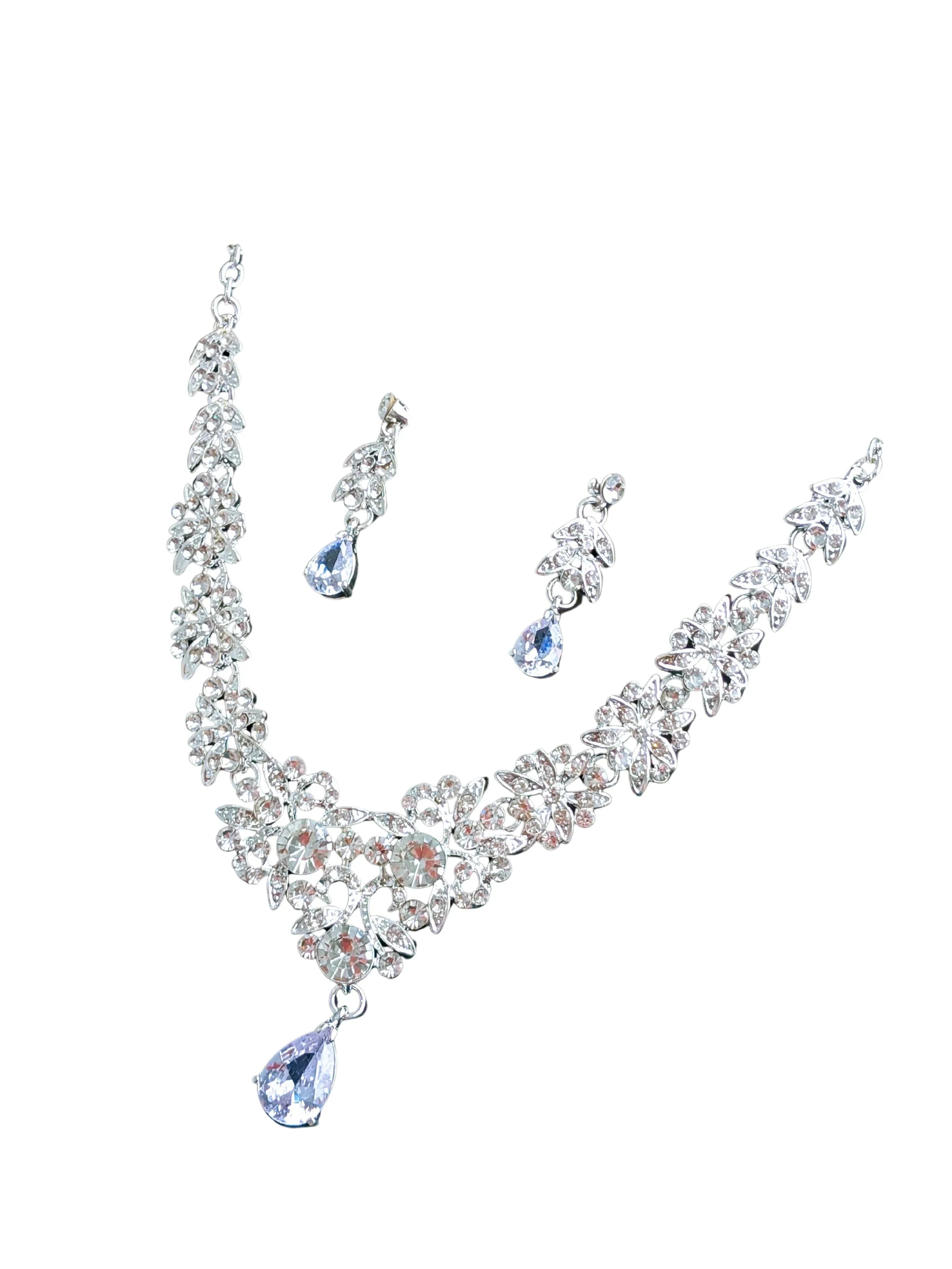 High End Luxury Crown Necklace Earrings set For Bride, Weeding Dress Jewelry, Weeding Necklace, Weeding Jewelry High End Grand - RizQ Life 