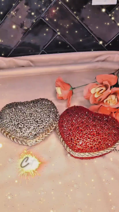 Rhinestone Crystal Clutch Bag, Luxury Bridal Evening Purse with Chain, Elegant Wedding & Formal Party Handbag