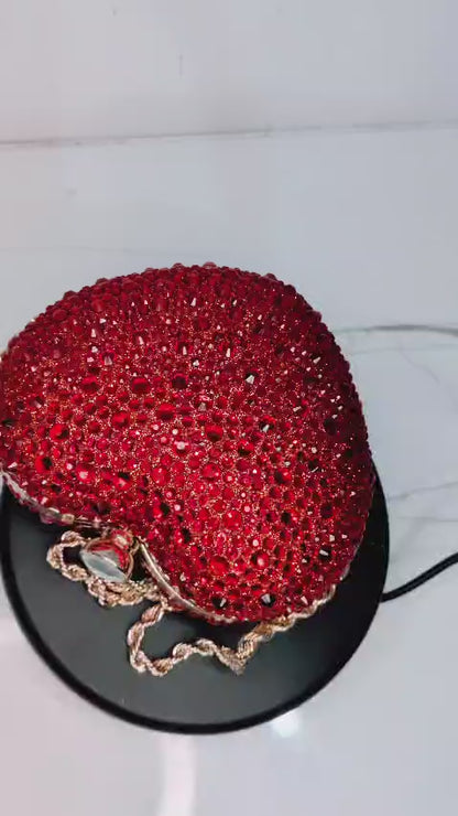 Rhinestone Crystal Clutch Bag, Luxury Bridal Evening Purse with Chain, Elegant Wedding & Formal Party Handbag