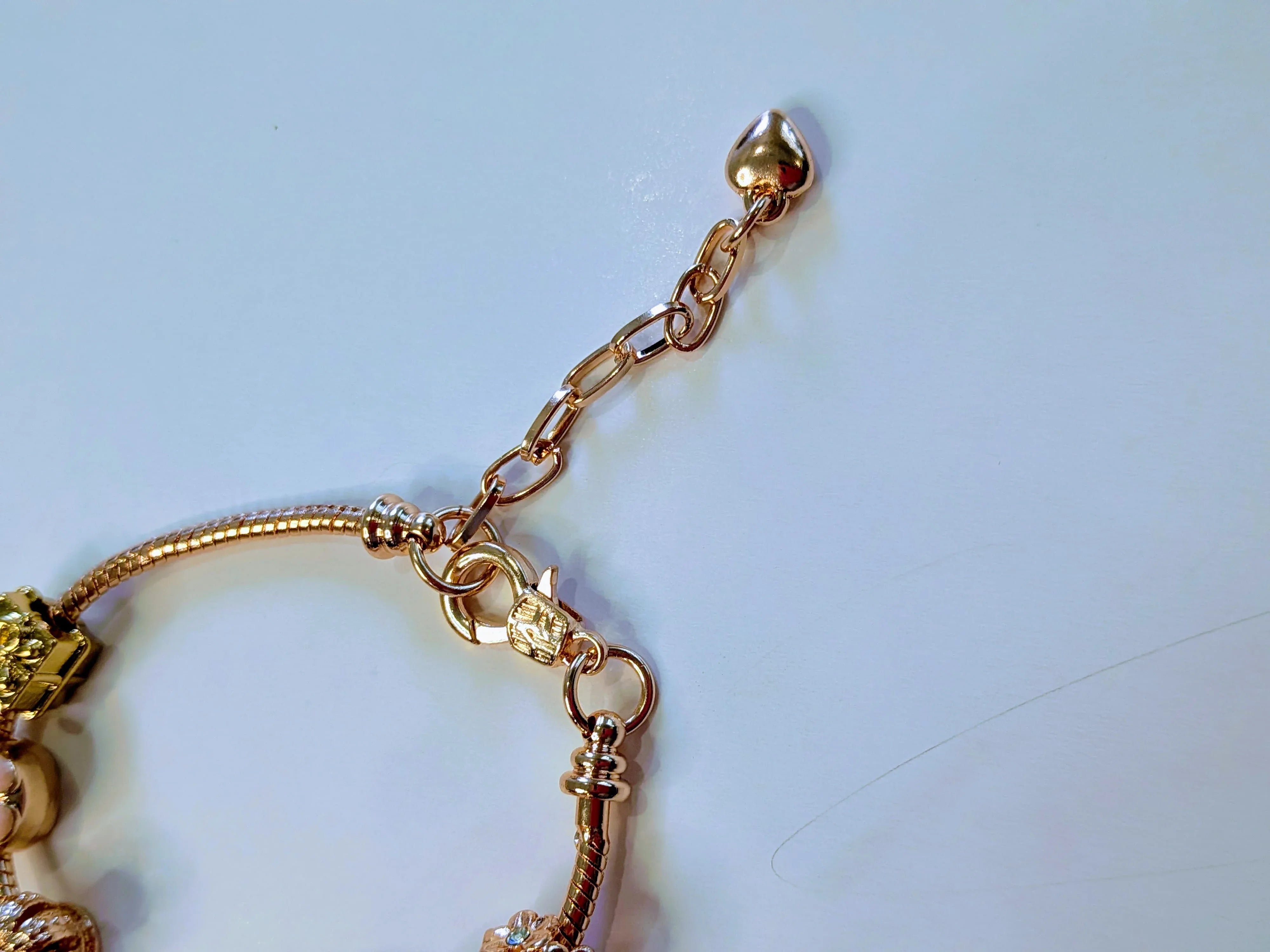 Trendy 18k Gold Plated Stainless steel Chain Alloy Charms Lover Heart Flower Clover Crystal CZ Women's Bracelet - RizQ Life 