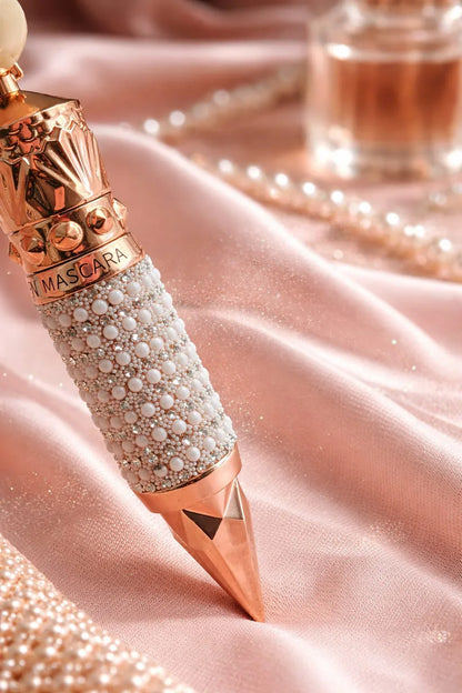 Luxury Pearl-Encrusted Mascara – Waterproof Volumizing & Lengthening Formula – Smudge-Proof High-Definition Lash Lift – Carbon Black - RizQ Life 