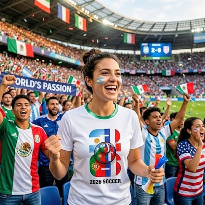 2026 Soccer Unisex T-Shirt | USA Portugal Argentina Football Tee Jersy