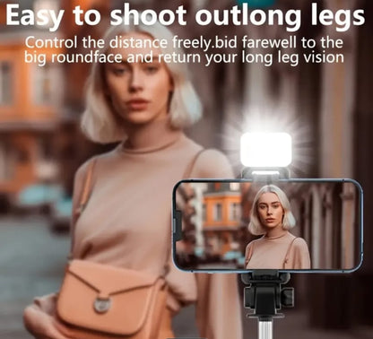 Wireless Selfie Stick Tripod with Built-In Beauty Fill Light