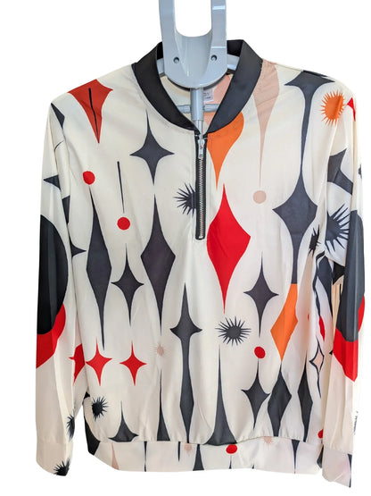 Men's Long Sleeve Shirt, Loose Fit V-Neck Zipper Front, All season Formal & Casual Tops, Geometric Pattern Men's Clothing - RizQ Life 