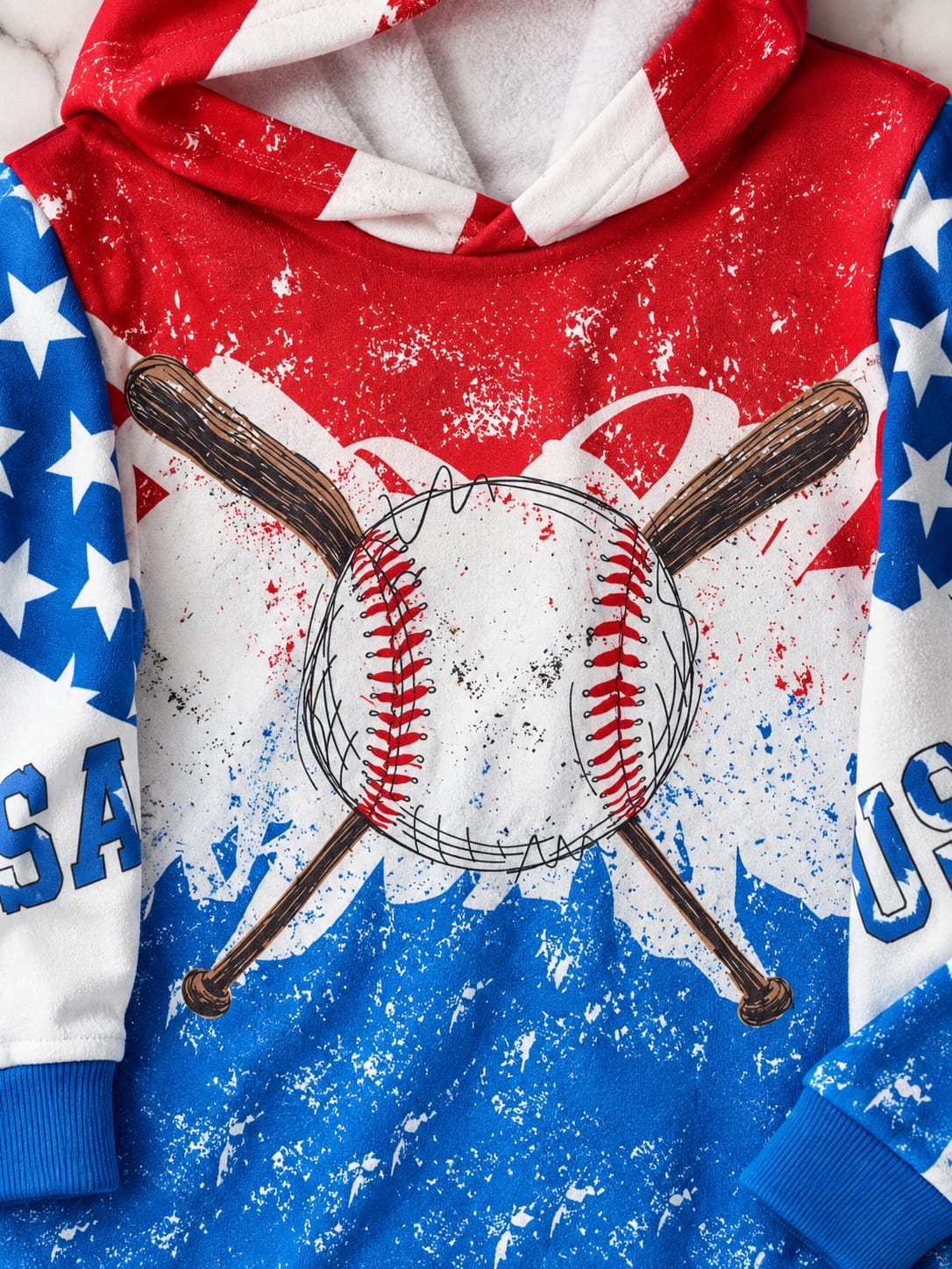 Kids USA Baseball Fleece Pullover Hoodie