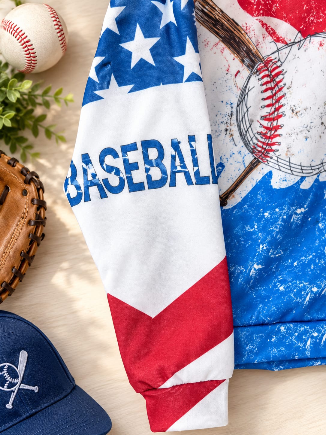 Kids USA Baseball Fleece Pullover Hoodie