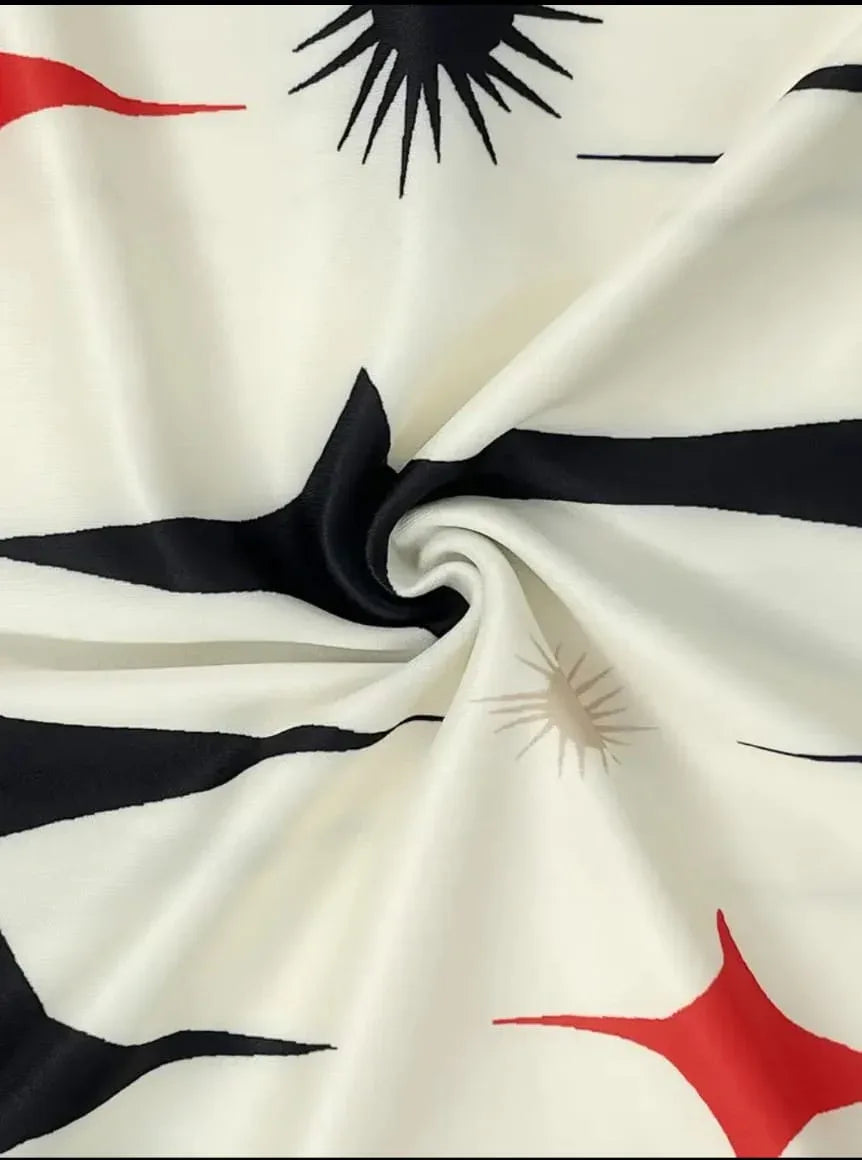 Men's Long Sleeve Shirt, Loose Fit V-Neck Zipper Front, All season Formal & Casual Tops, Geometric Pattern Men's Clothing - RizQ Life 