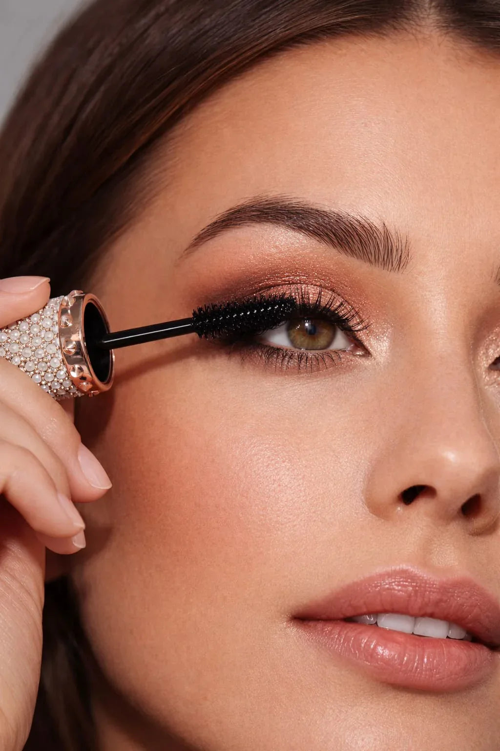 Luxury Pearl-Encrusted Mascara – Waterproof Volumizing & Lengthening Formula – Smudge-Proof High-Definition Lash Lift – Carbon Black - RizQ Life 