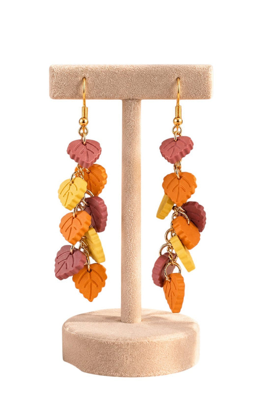 Handcrafted Autumn Leaf Dangle Earrings for Women – Colorful Fall Statement Jewelry