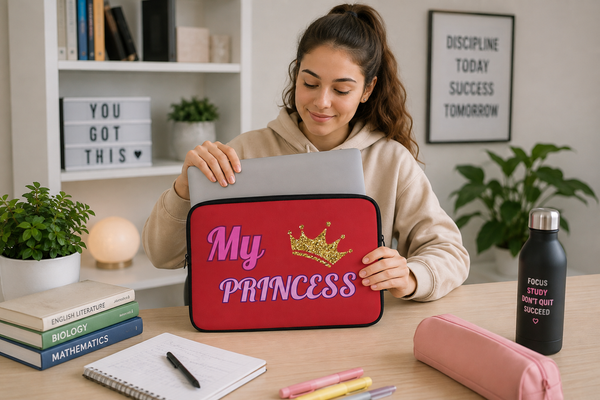 My Princess Laptop Sleeve — Glitter Crown Protective Sleeve for Girls
