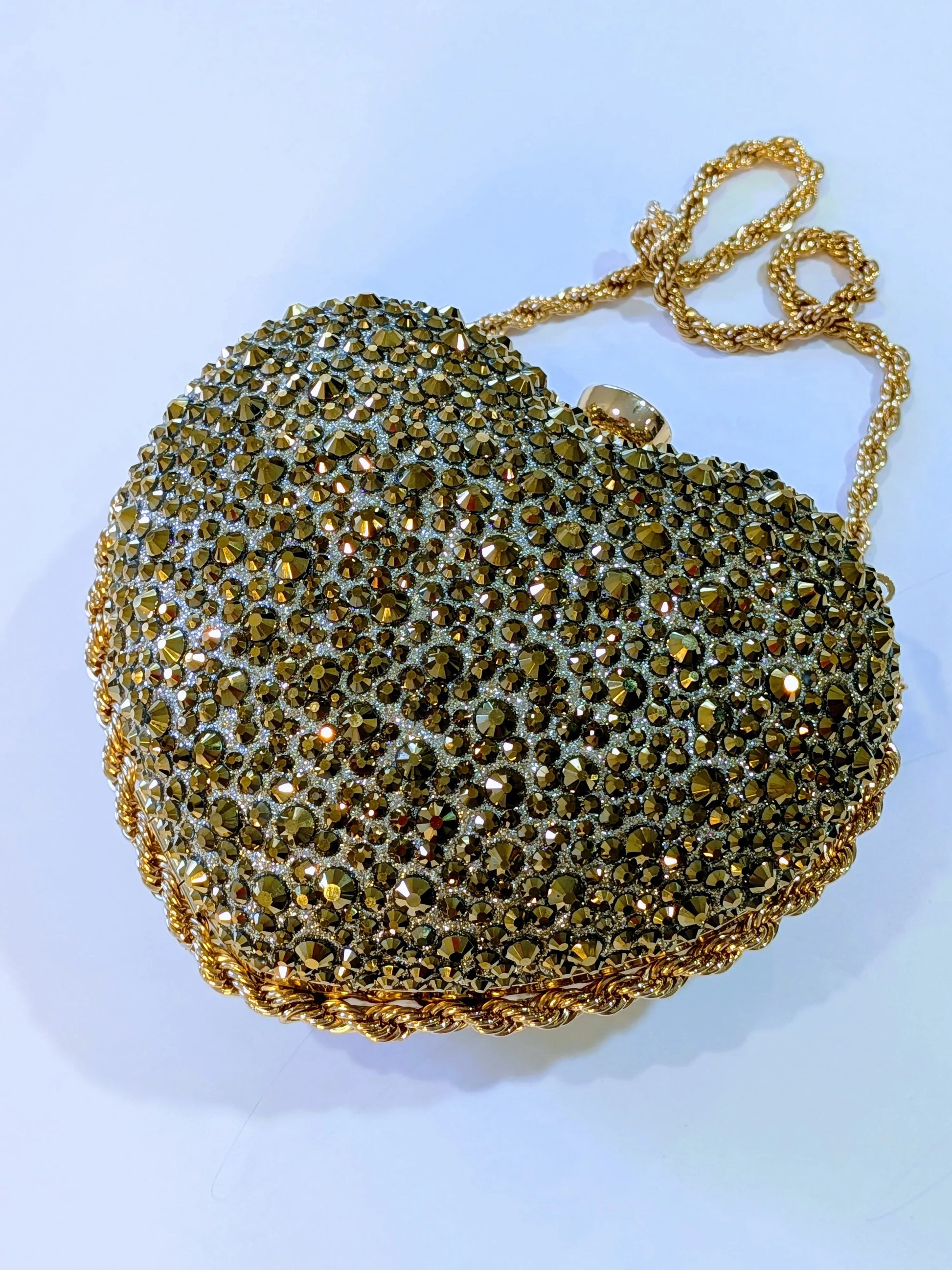 Rhinestone Crystal Clutch Bag, Luxury Bridal Evening Purse with Chain, Elegant Wedding & Formal Party Handbag - RizQ Life 