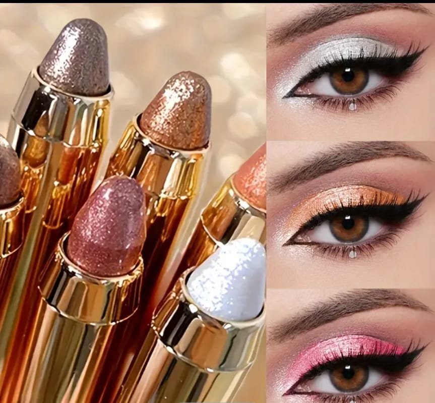 Glitter Eyeshadow Stick Set – Long-Lasting Shimmer Cream Pencil, Waterproof Eye Makeup, Multi-Shade Glitter Sticks for Glam Looks