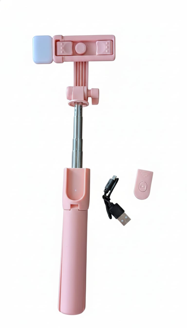 Wireless Selfie Stick Tripod with Built-In Beauty Fill Light