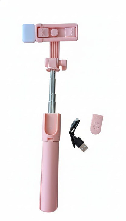 Wireless Selfie Stick Tripod with Built-In Beauty Fill Light