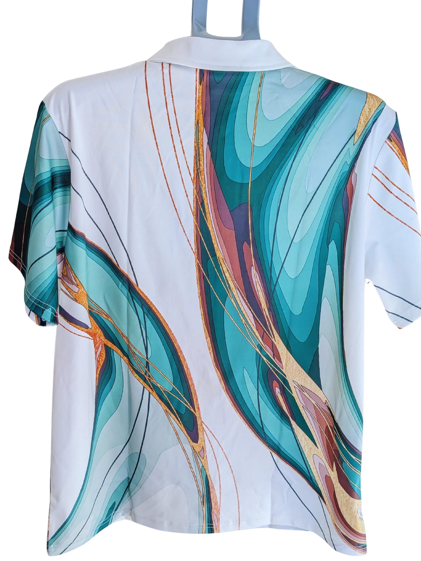 Men's multi color Glass pattern Short Sleeve Lapel T-shirt For Summer, Casual Stylish Streetwear Tops As Gift - RizQ Life 